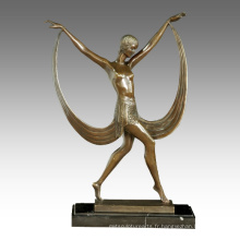 Danseuse Figure Statue Fille Décoration Bronze Sculpture TPE-463